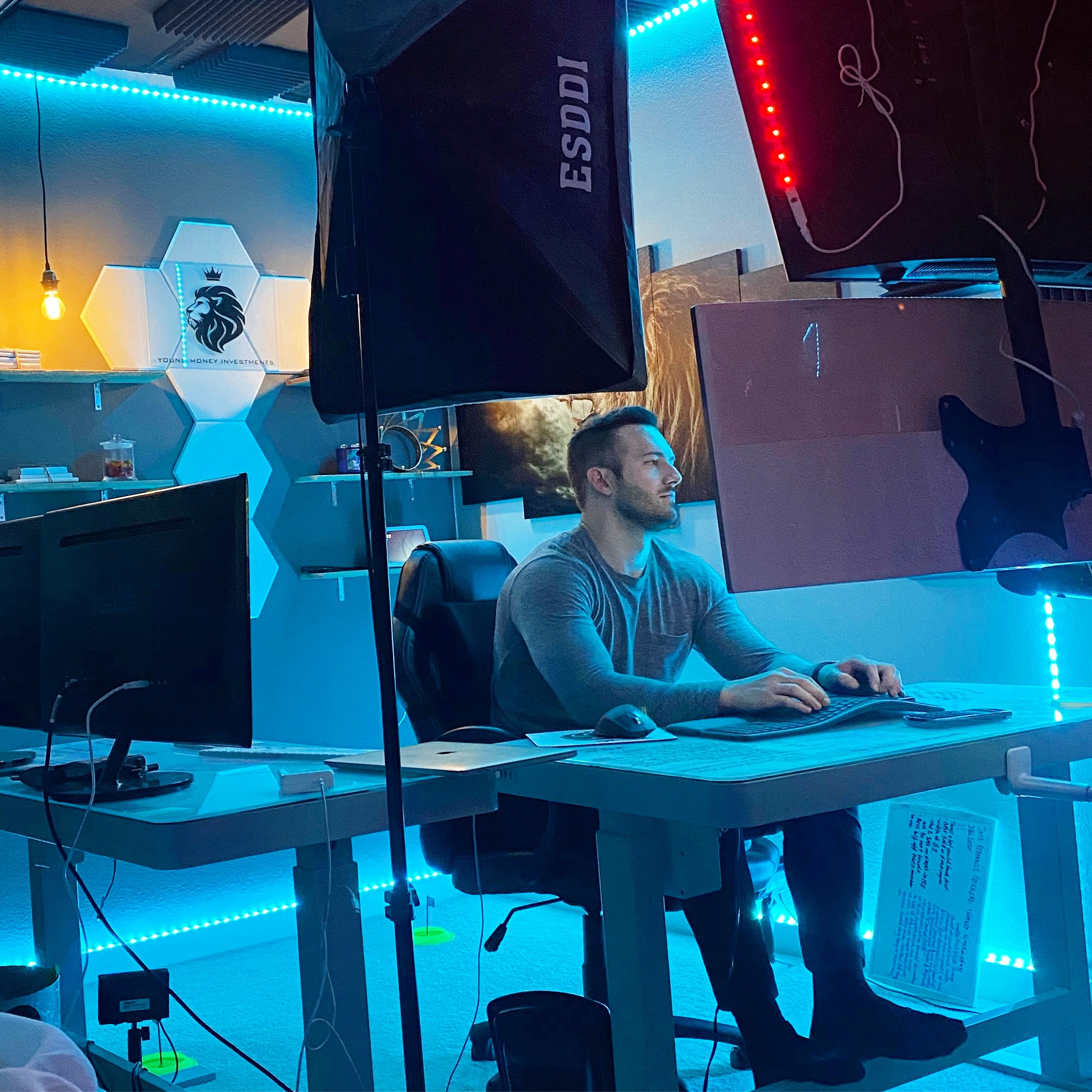 Cameron Bennion at his trading desk